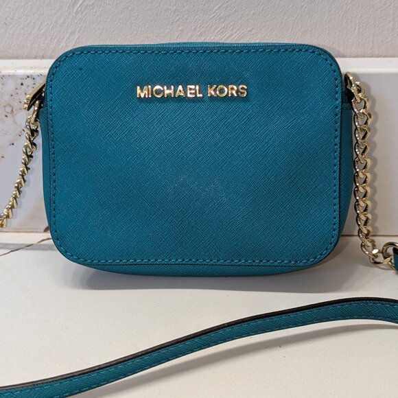 Michael Kors Crossbody Bag Teal Small - Picture 4 of 6